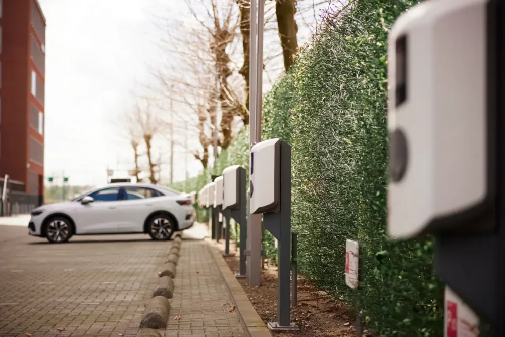 Meerdere Alfen Double Pro Line laadstations bij de zaak