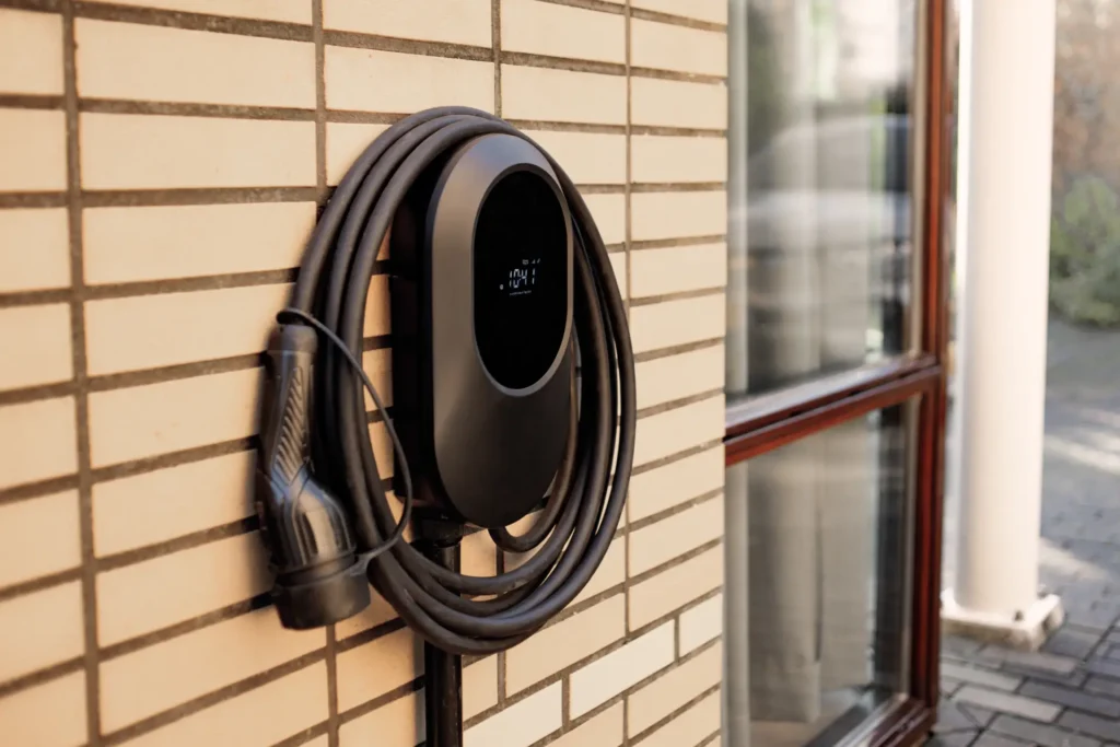 laadstation Volt Time One zwart aan de muur
